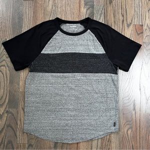 Express Men’s Black and Gray Tee Size: Meduim